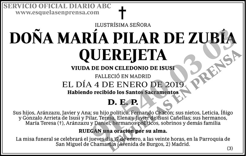 María Pilar de Zubía Querejeta