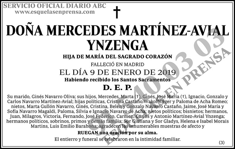 Mercedes Martínez-Avial Ynzenga