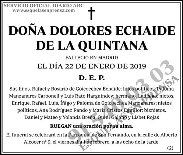 Dolores Echaide de la Quintana