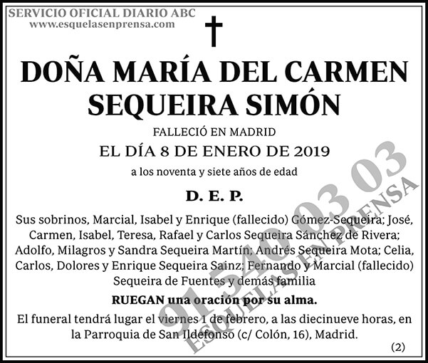 María del Carmen Sequeira Simón