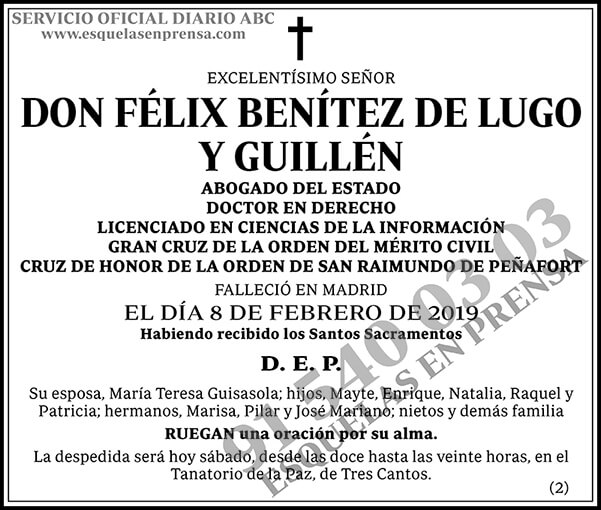 Félix Benítez de Lugo y Guillén