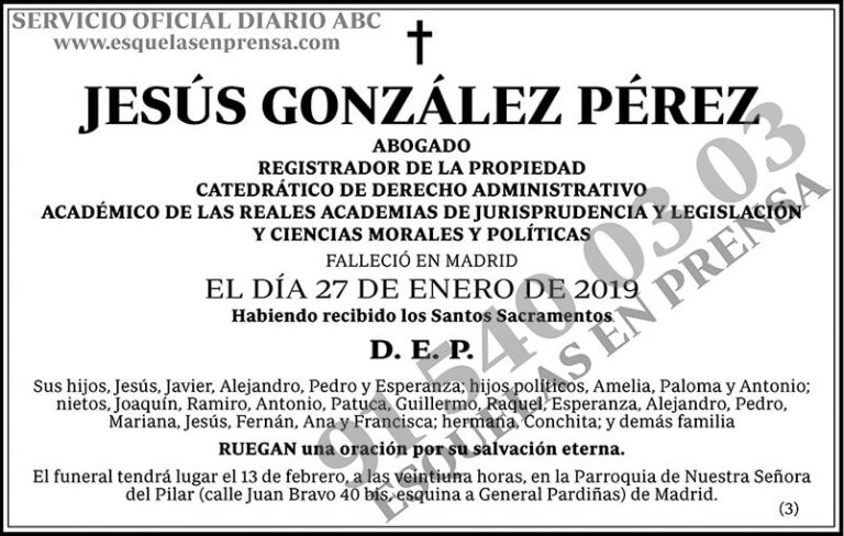 Jesús González Pérez | ESQUELAS ABC