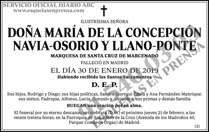 María de la Concepción Navia-Osorio y Llano-Ponte