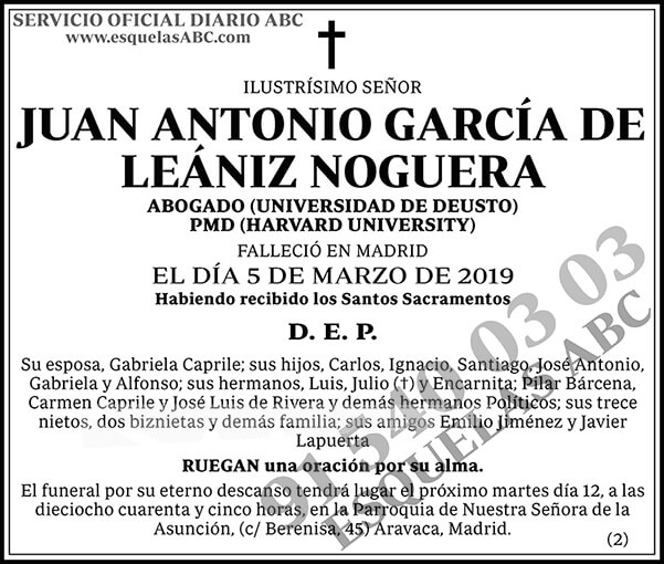 Juan Antonio García de Leániz Noguera