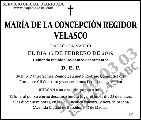 María de la Concepción Regidor Velasco