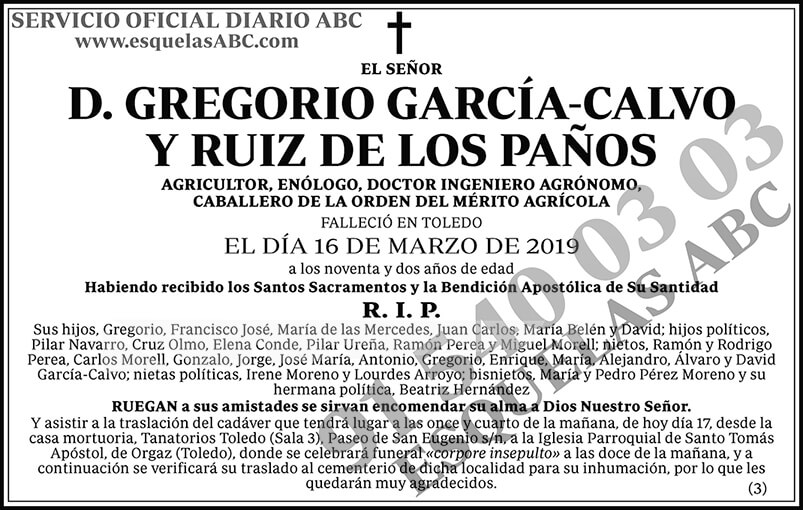 Gregorio García-Calvo y Ruiz de los Paños