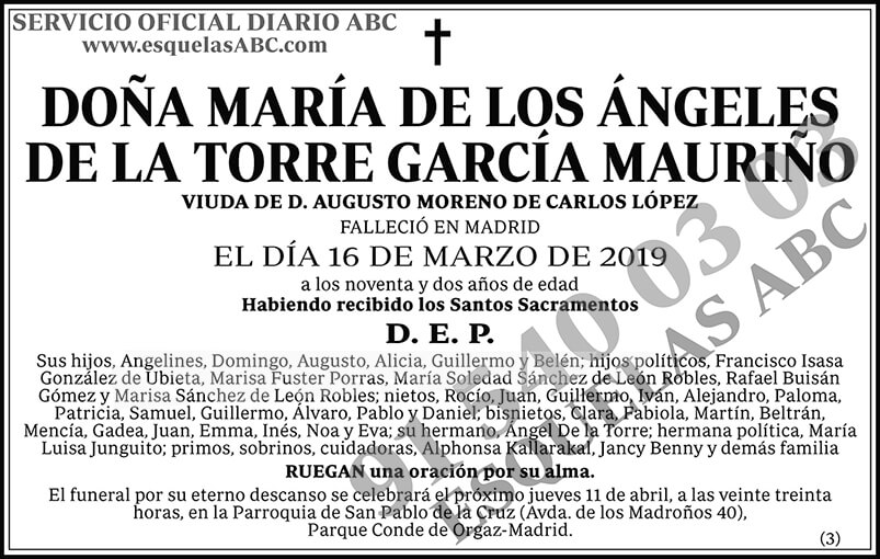 María de los Ángeles de la Torre García Mauriño