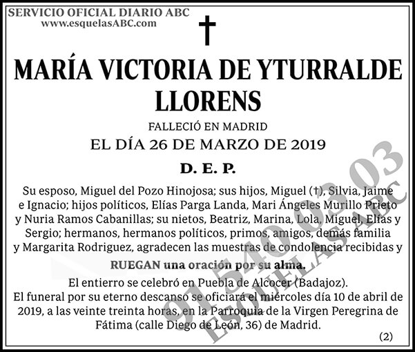María Victoria de Yturralde Llorens