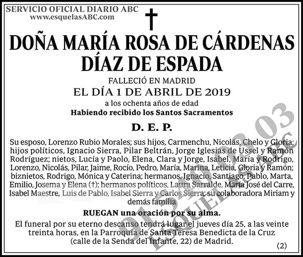 María Rosa de Cárdenas Díaz de Espada