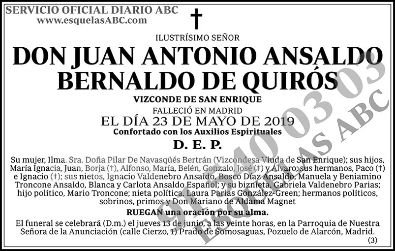 Juan Antonio Ansaldo Bernaldo de Quirós