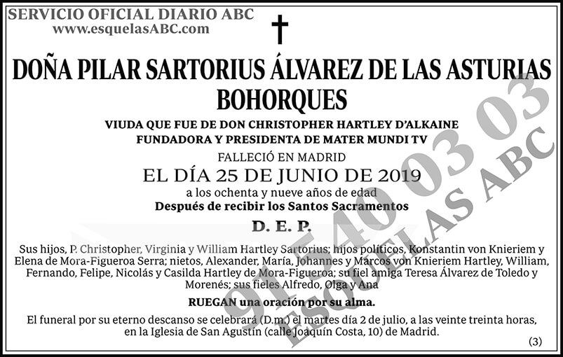 Pilar Sartorius Álvarez de las Asturias Bohorques