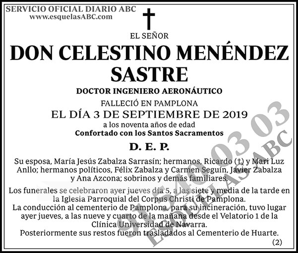 Celestino Menéndez Sastre