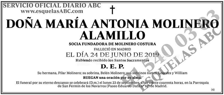 María Antonia Molinero Alamillo