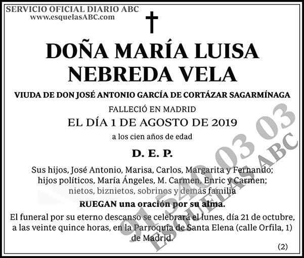 María Luisa Nebreda Vela
