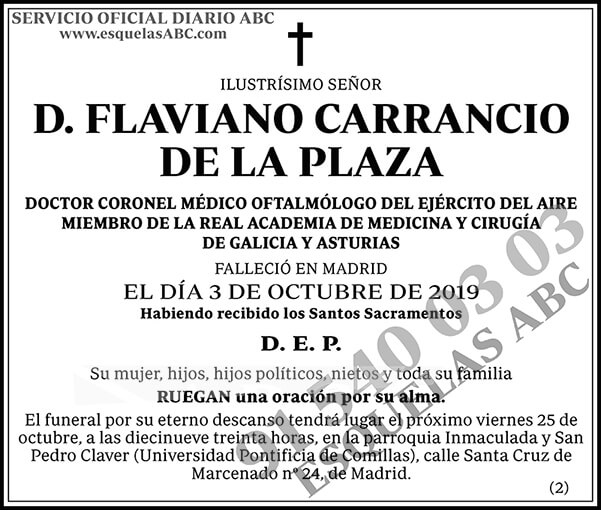 Flaviano Carrancio de la Plaza