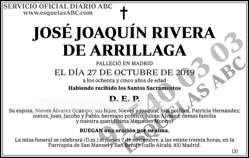 José Joaquín Rivera de Arrillaga