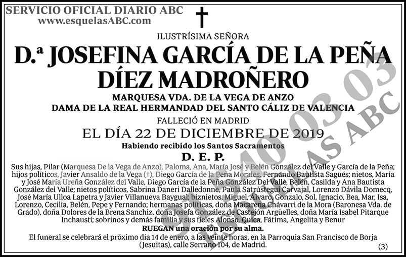 Josefina García de la Peña Díez Madroñero