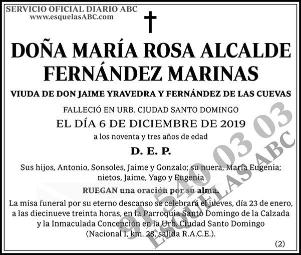 María Rosa Alcalde Fernández Marinas