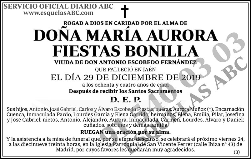 María Aurora Fiestas Bonilla