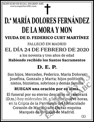 María Dolores Fernández de la Mora y Mon